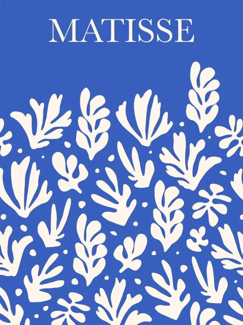 abstract stylized plant shapes poster with plastic frame by sazkia art