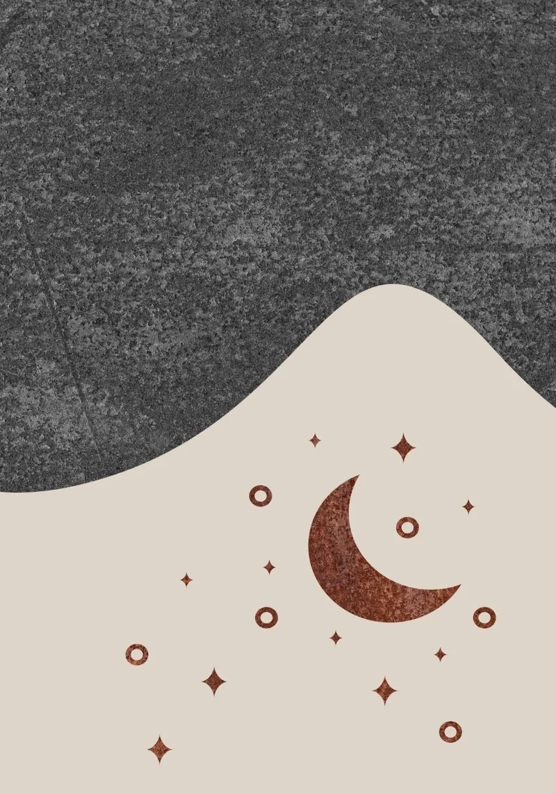 abstract moon and star poster con telaio in alluminio da vintageshop
