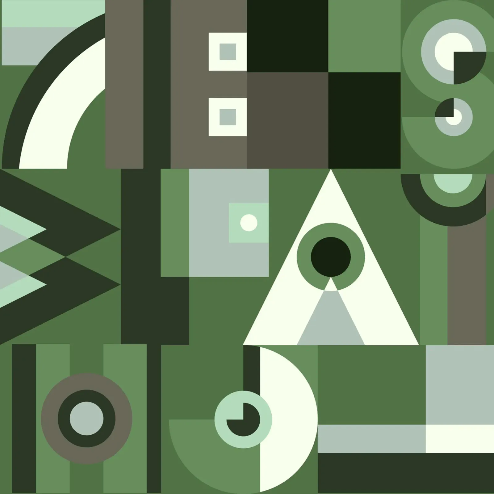 Modello di collage geometrico verde pellicola backlit da Little Dean