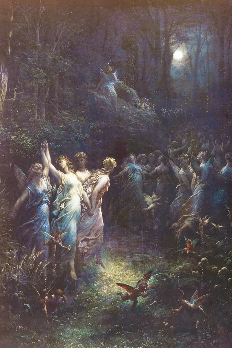 Sogno di una notte di mezza estate di Gustave Doré alluminio dibond da Venus Art