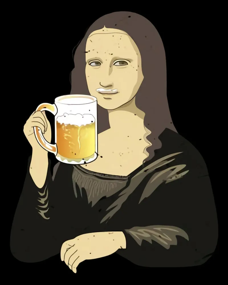 Drinking Beer Like a Queen Art alu-dibond by Jodie Art