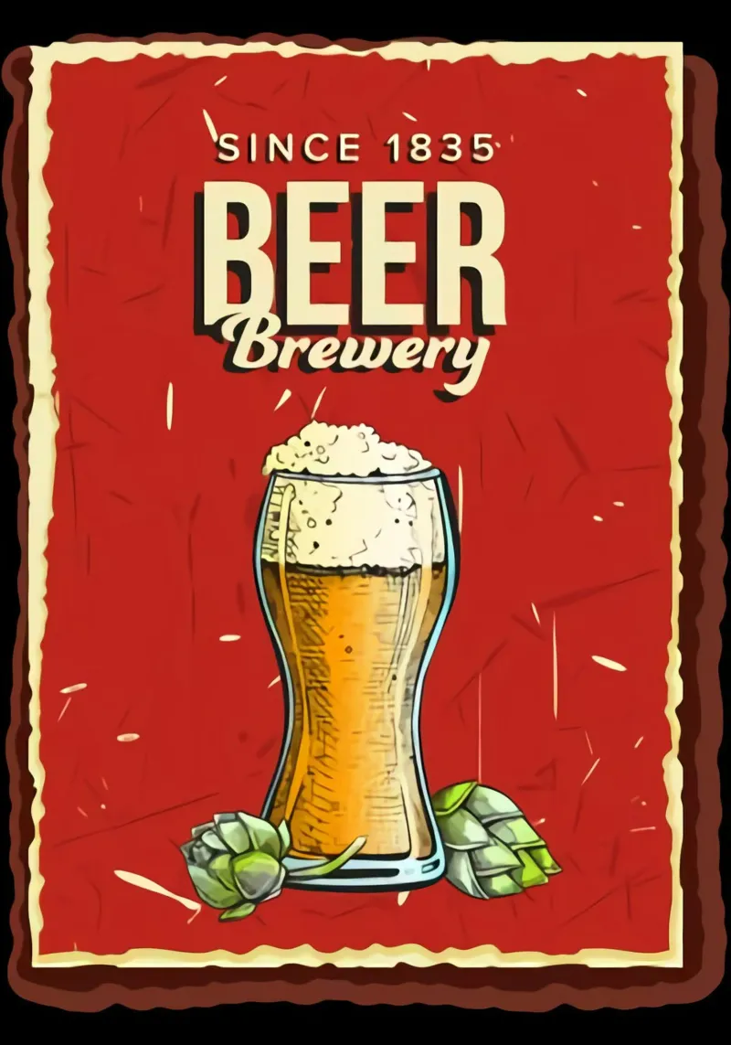 Birra dal 1835 Opere d'arte poster con telaio in legno da Jodie Art