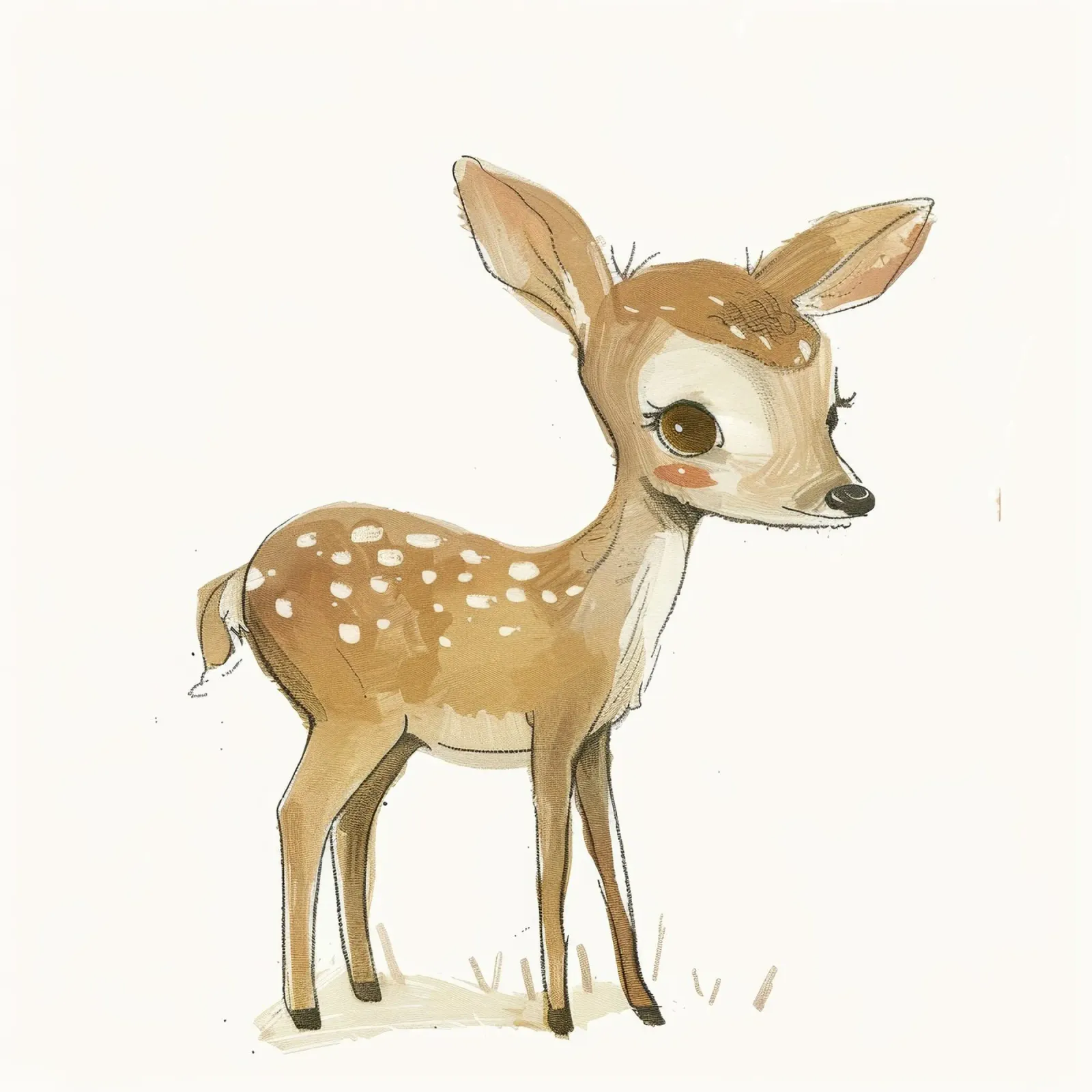 Illustrazione di cerbiatto con adorabili macchie bianche pellicola backlit da DesignDoodle