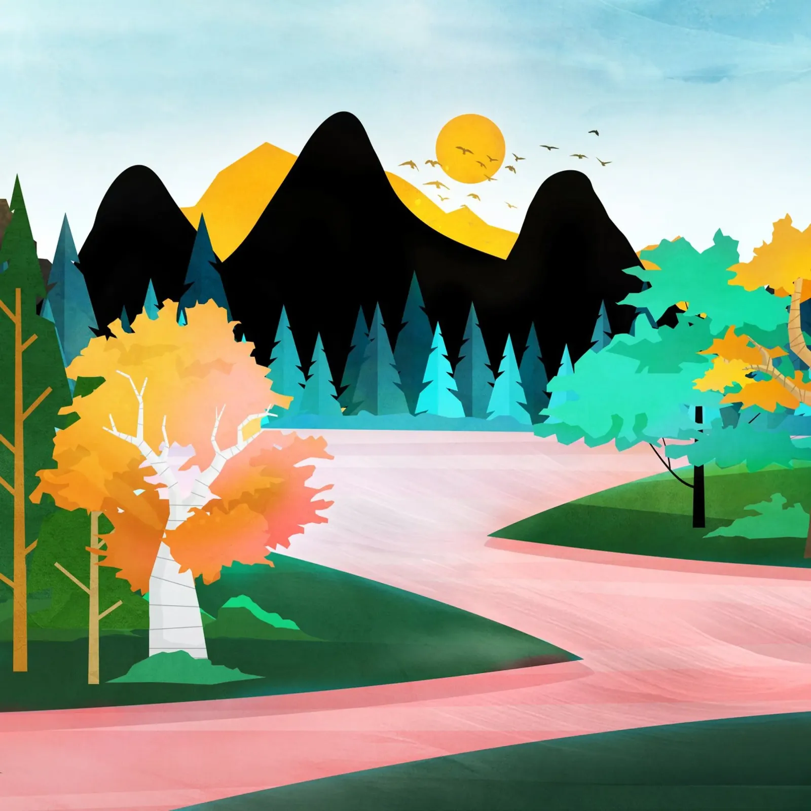 Colorful wilderness canvas by Flow Line