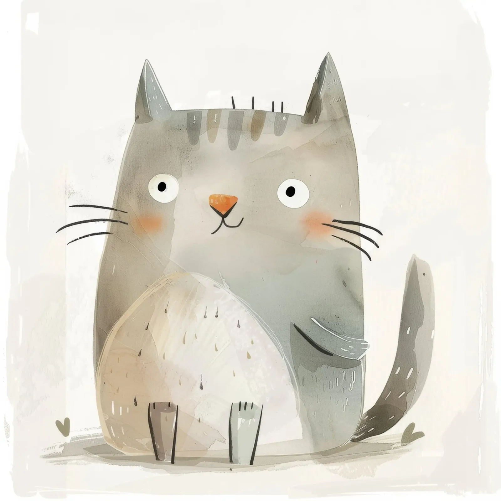 Schattig Grijs Tabby Kat Ontwerp - Speels Huisdier Kunstwerk hahnemühle van DesignDoodle