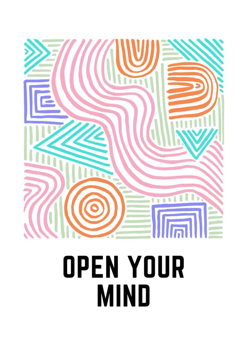Open Your Mind -  Lebensmotto und Mindset Vol. 1 Poster von Grünkraftwerk