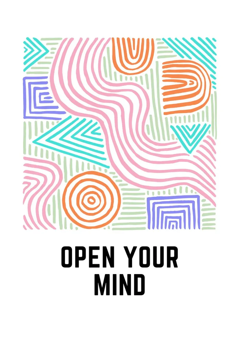 Open Your Mind -  Lebensmotto und Mindset Vol. 1 poster with plastic frame by Grünkraftwerk