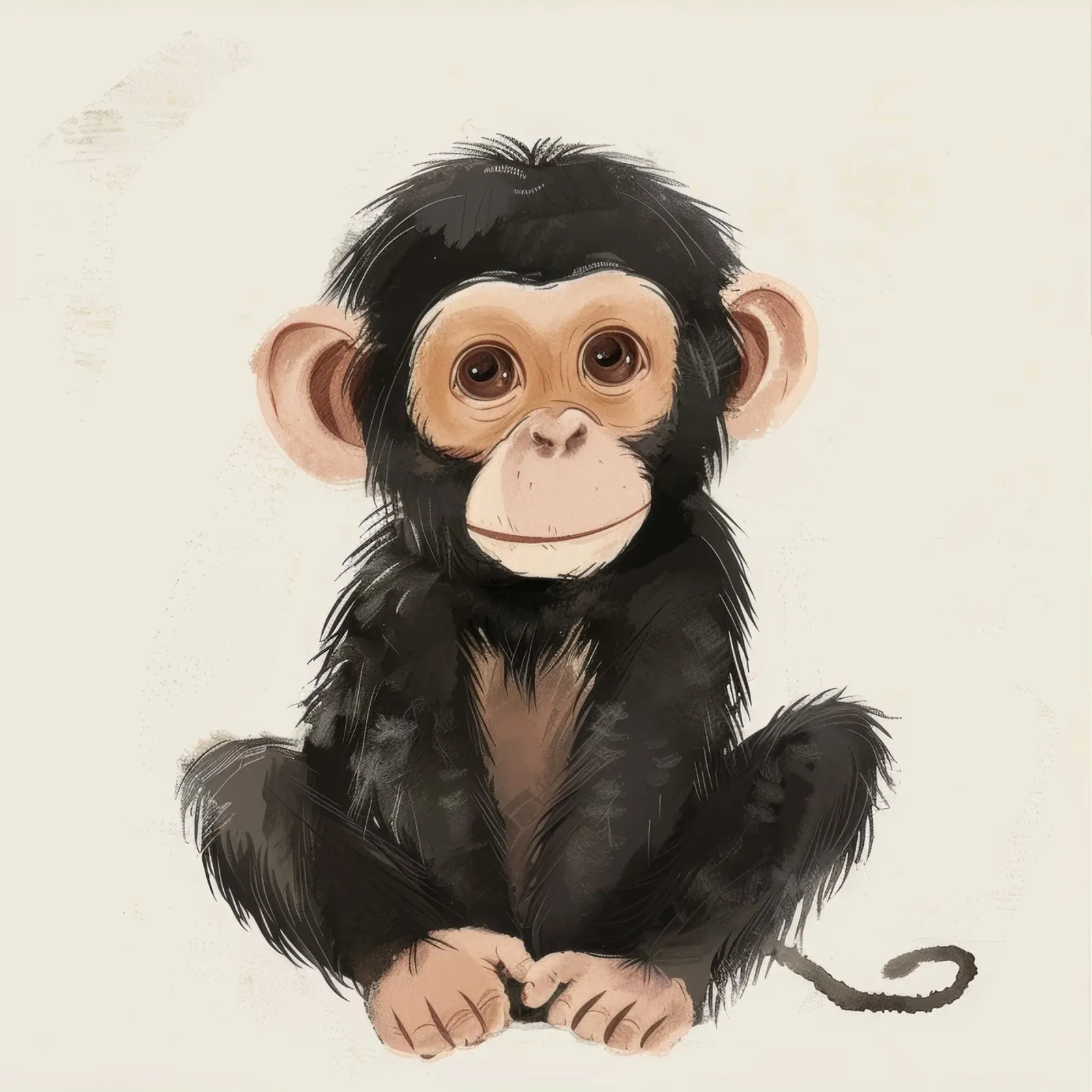 Illustrazione di un giovane scimpanzé - Animale giocoso pellicola backlit da DesignDoodle