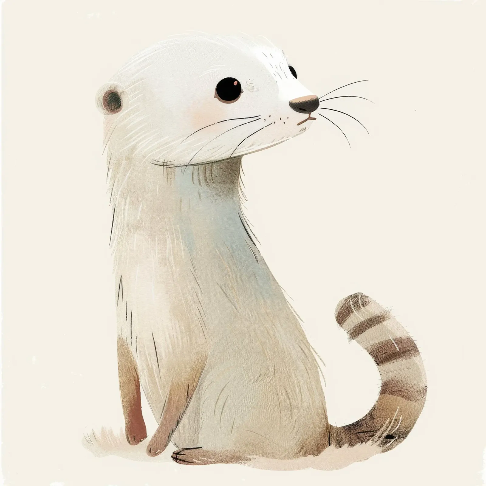 Loutre pâle sereine assise - Illustration de la nature paisible alu dibond de DesignDoodle
