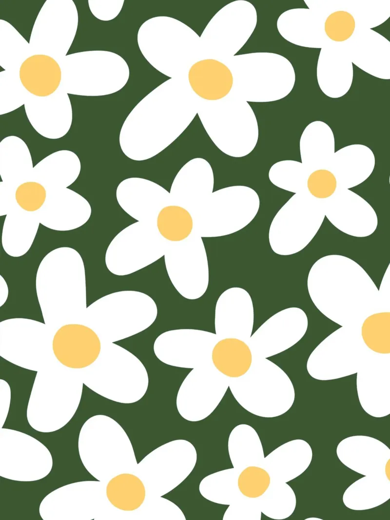 Minimal Daisy Flower Pattern canvas by pdigitalprints