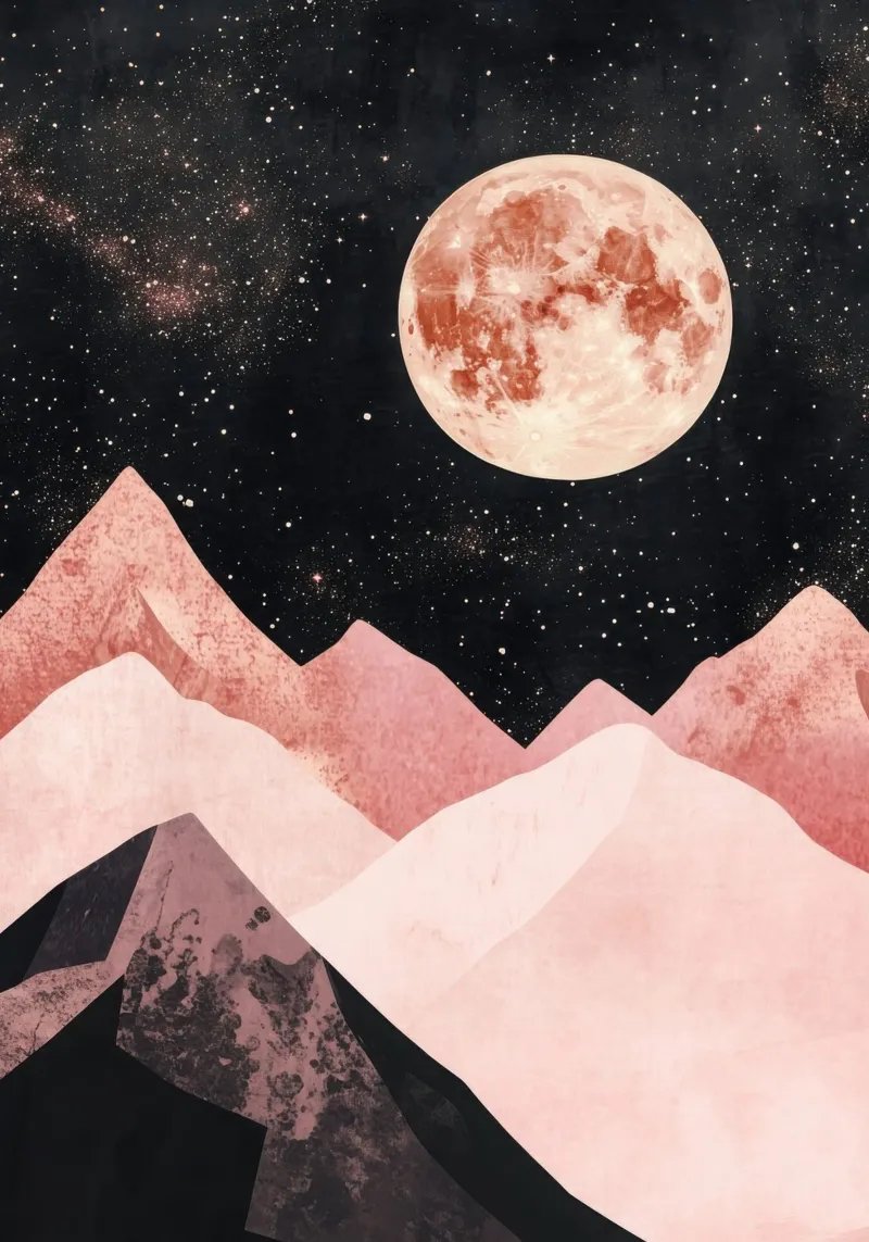 Pink Mountains under Starry Sky pellicola backlit da Niklas