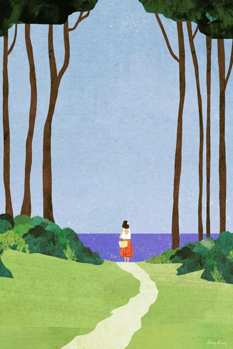 Day Trip poster con telaio in legno da Henry Rivers