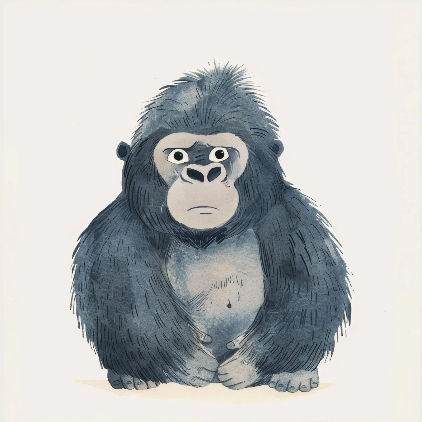 Endearing Young Gorilla Illustration – Powerful Yet Playful alu-dibond by DesignDoodle