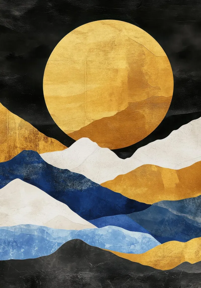 Golden Sun over Minimalist Mountains pellicola backlit da Niklas