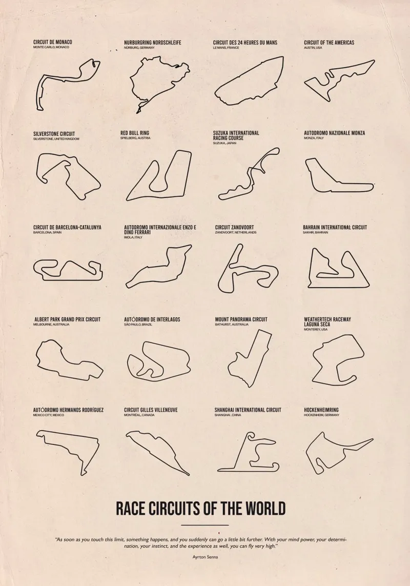 Grand Prix Circuits pellicola backlit da Attaboy Dsgn