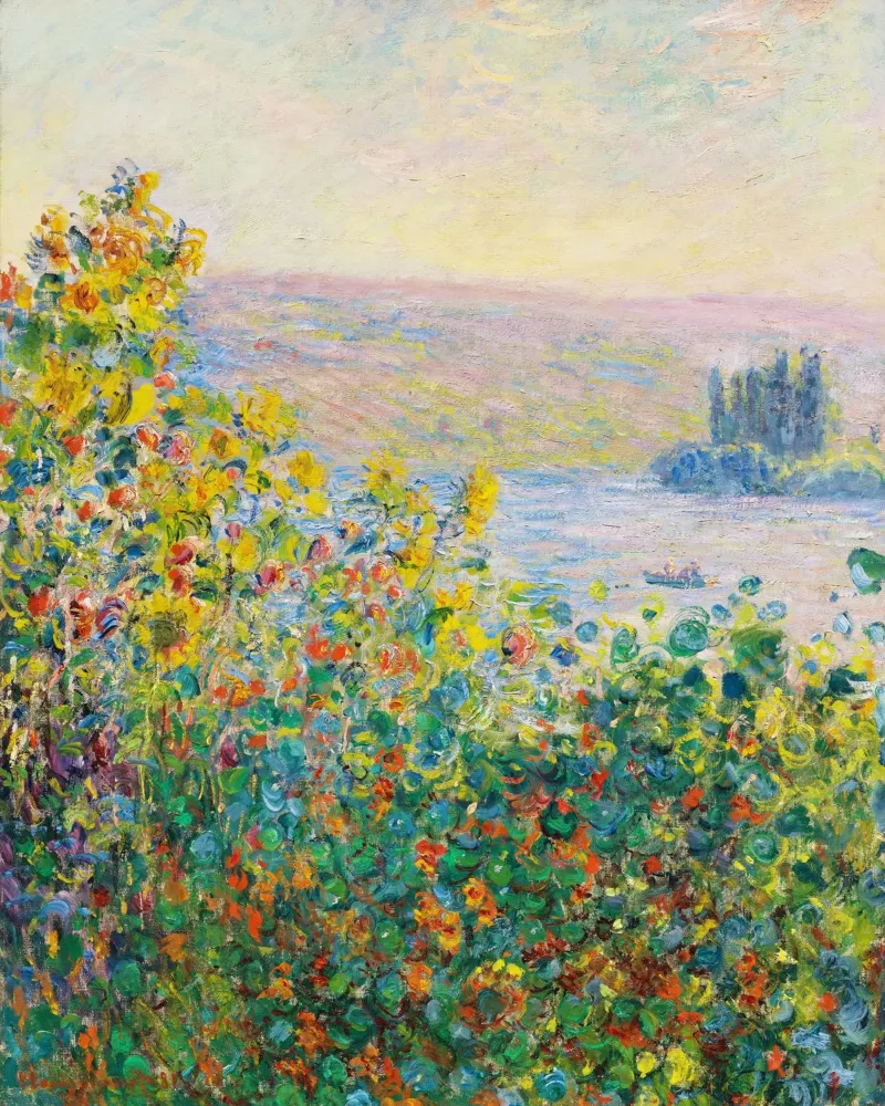 Le aiuole di Claude Monet a Vétheuil (1881 circa) pellicola backlit da Monet Art Prints