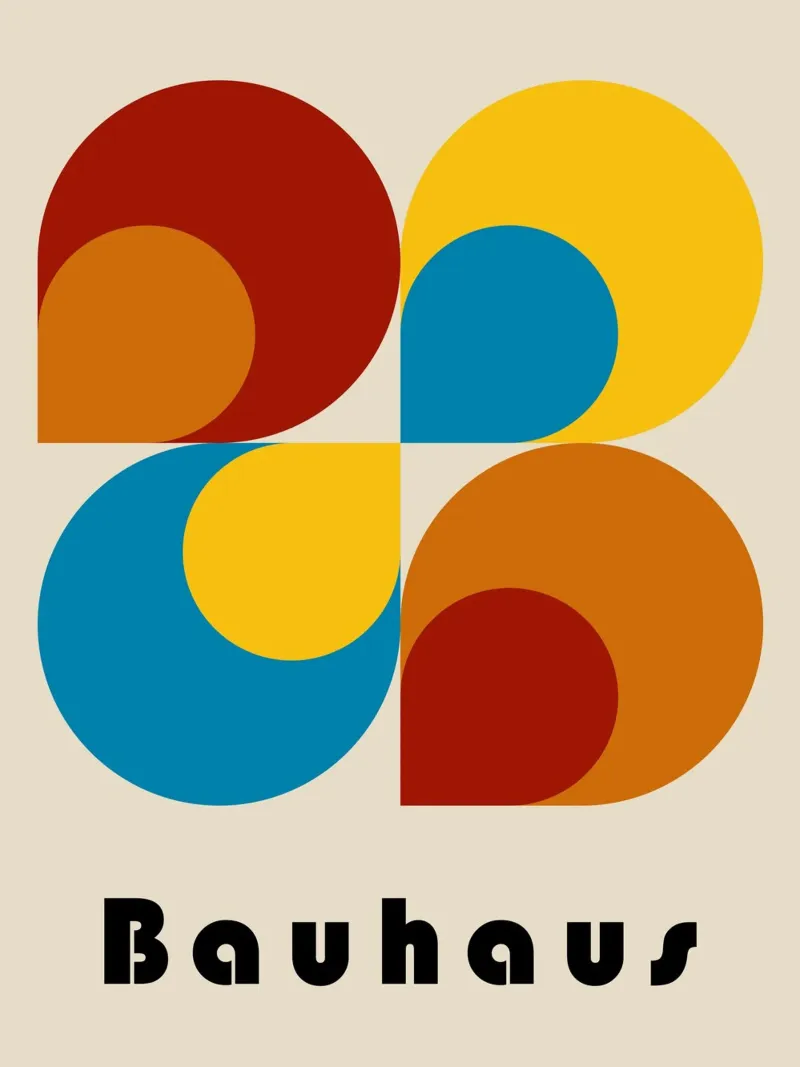 Poster Bauhaus - Composizione geometrica retrò pellicola backlit da Casa Calm