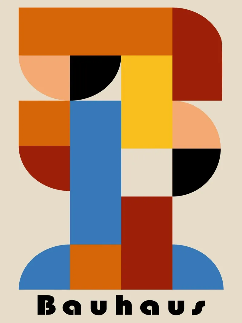 Bauhaus Shapes Poster | Geometric Colour Art canvas by Casa Calm