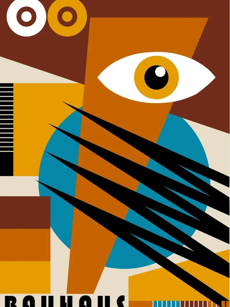 Bauhaus Oog Kunst | Abstract Retro Poster hahnemühle van Casa Calm