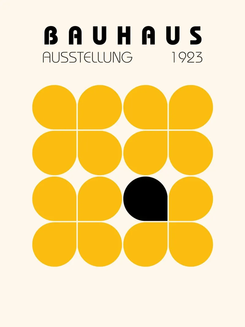 Retro Flower Grid - Bauhaus Style alu-dibond by Casa Calm