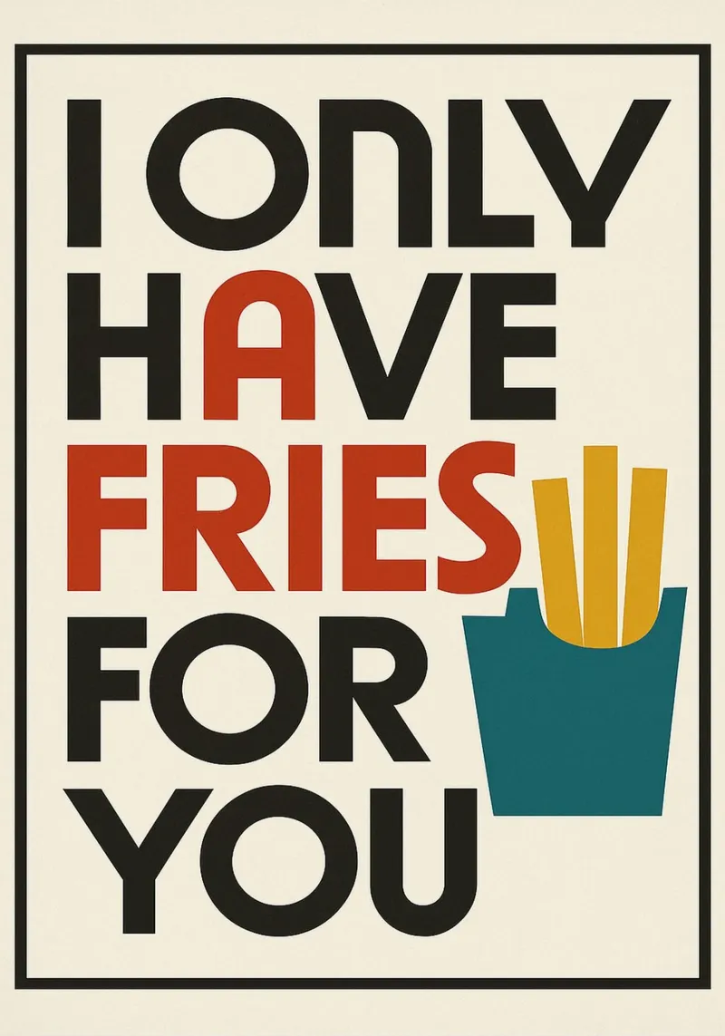 I ONLY HAVE FRIES FOR YOU carta hahnemühle da michi