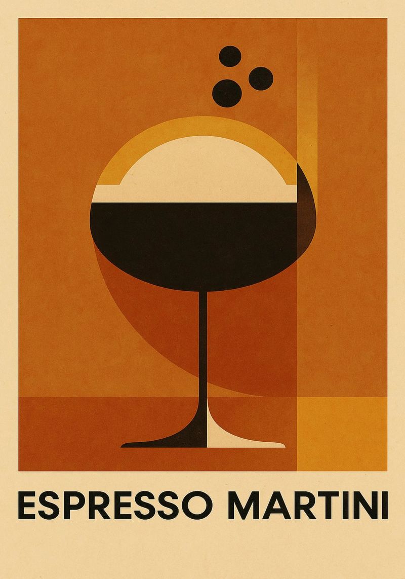 ESPRESSO MARTINI – Abstract Bauhaus Cocktail Poster von michi