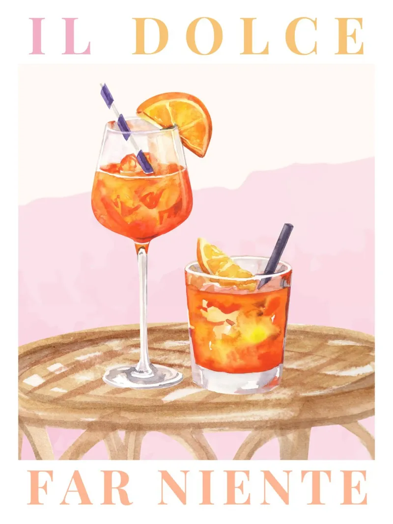 Cóctel Aperol Spritz, Negroni Print hahnemühle de Bella Studio