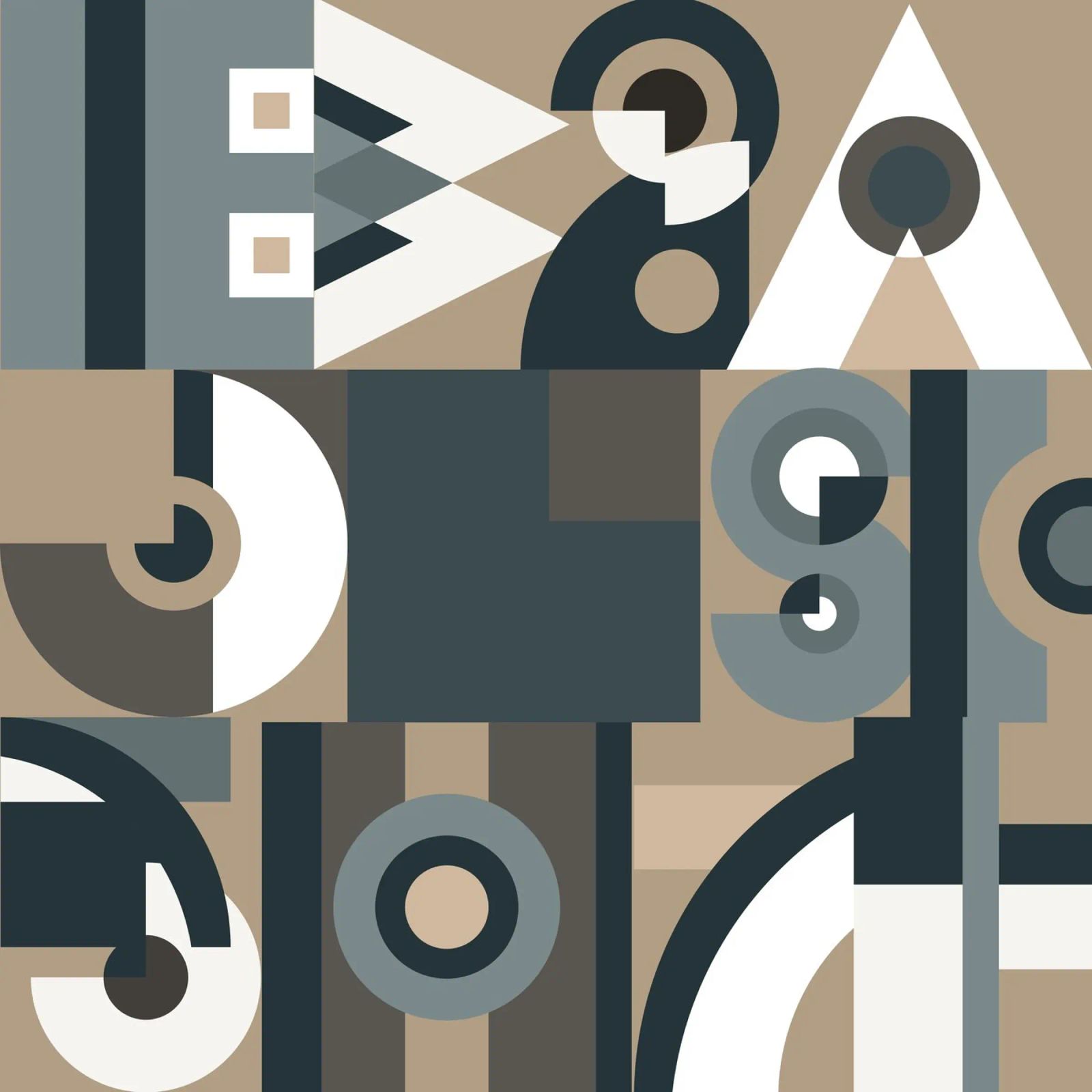 Motif de collage géométrique gris poster de Little Dean