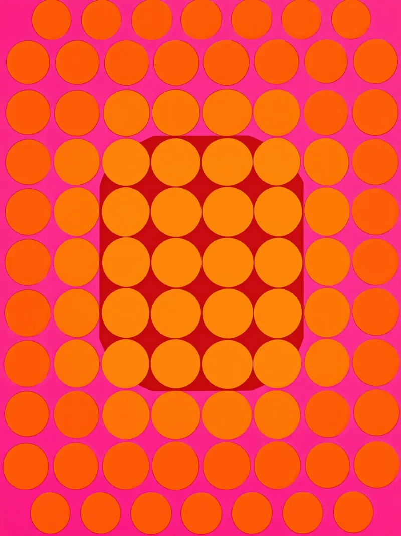 Sonata ottica in rosa e arancio | Op Art in colori di tendenza pellicola backlit da Autofocus