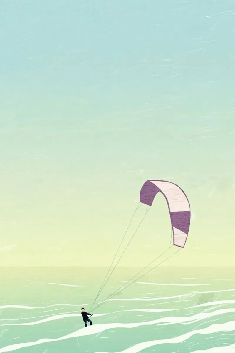 Kitesurfing poster con telaio in plastica da Katinka Reinke