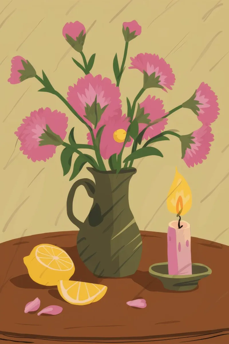 Pink Bloom Candlelight canvas with Floater frame by Lumie Layers