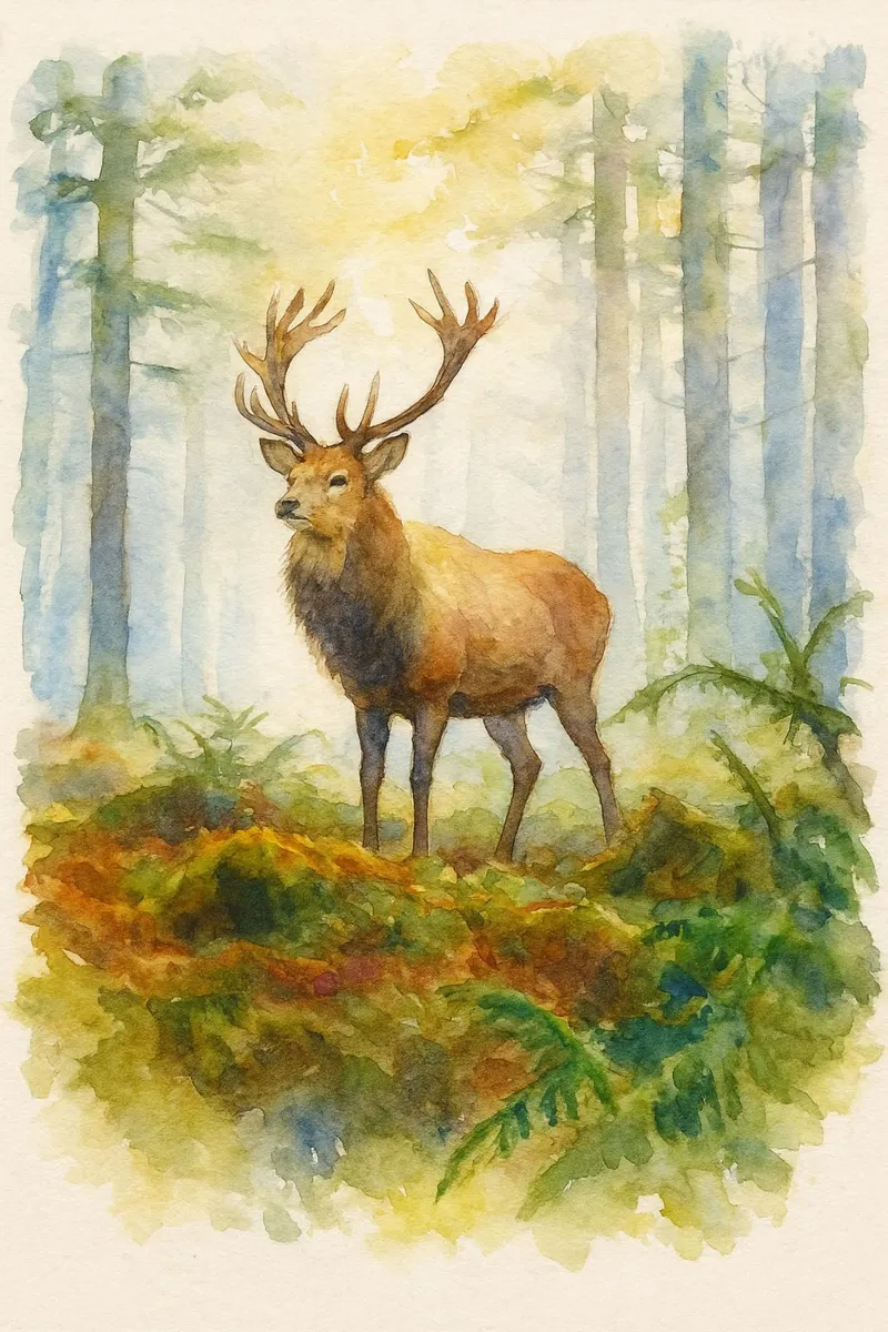 cervo pittura disegno poster da lauraa
