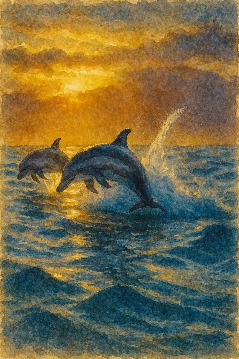 Delphin Malerei Zeichnung Hahnemühle von lauraa