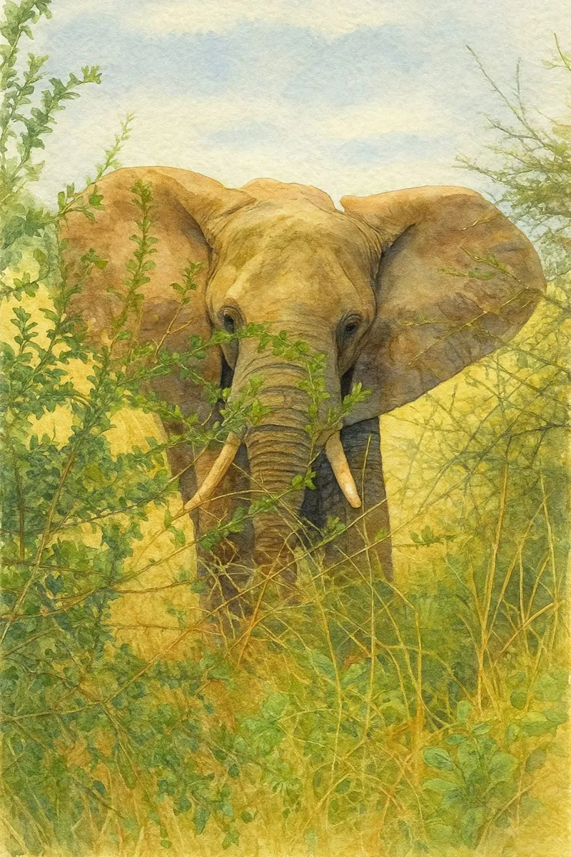 elefante pittura disegno arte poster con telaio in legno da lauraa