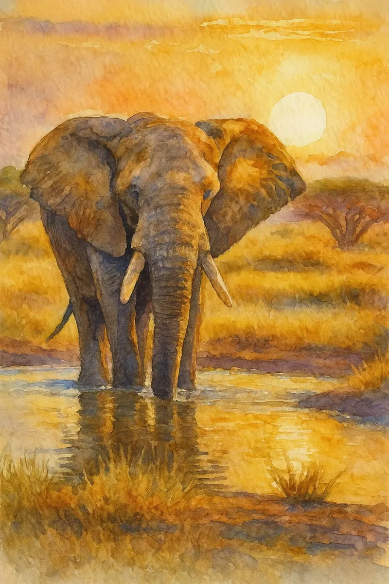 elefante pittura disegno poster da lauraa