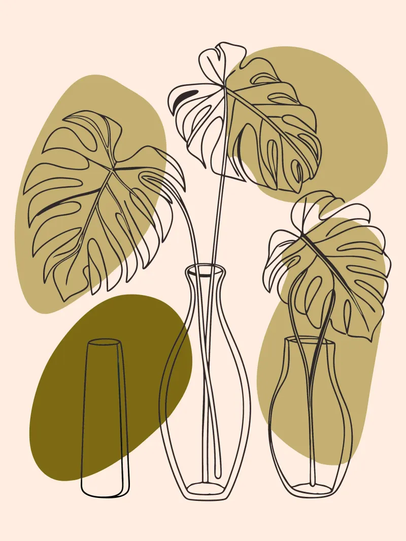 Tre fiori di Monstera pellicola backlit da RELAXING TOUCH