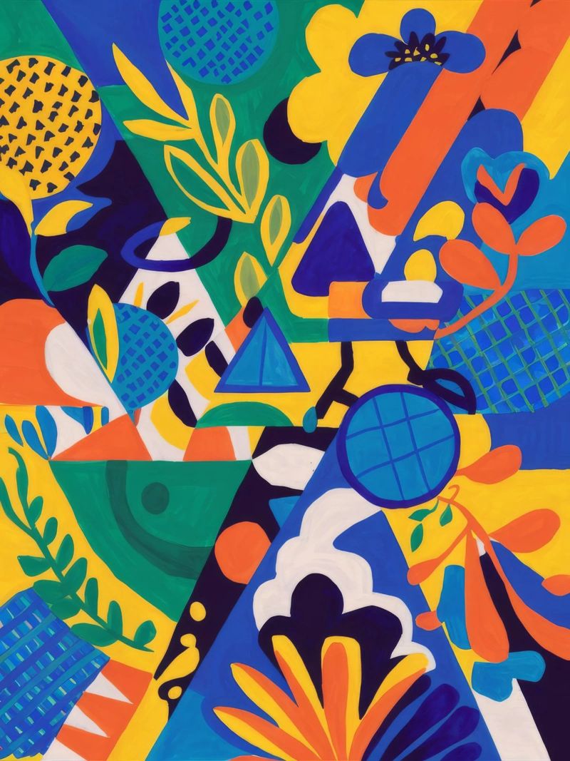 Fusion géométrique des fleurs poster de Grande Serene