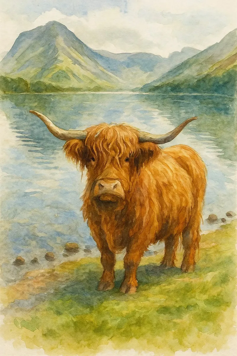 disegno pittura mucca highland carta hahnemühle da lauraa