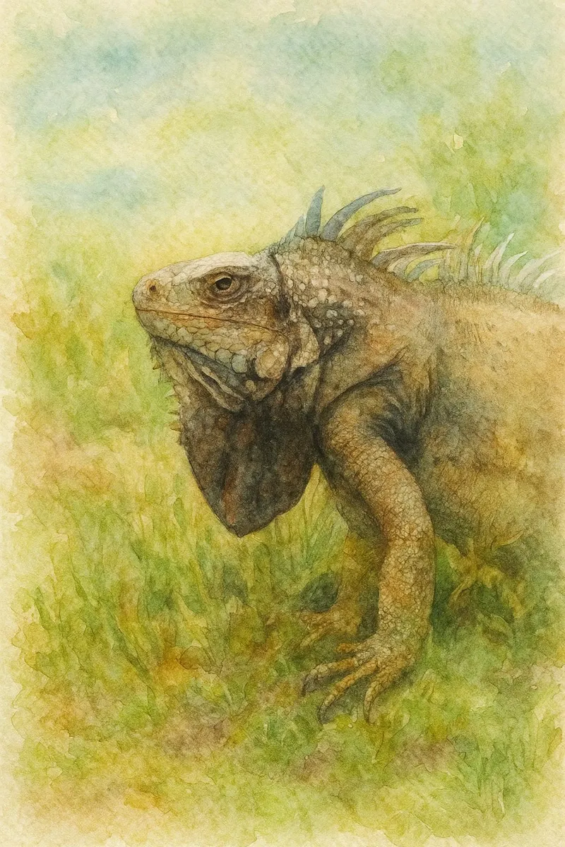 Leguan Malerei Zeichnung Leinwand von lauraa