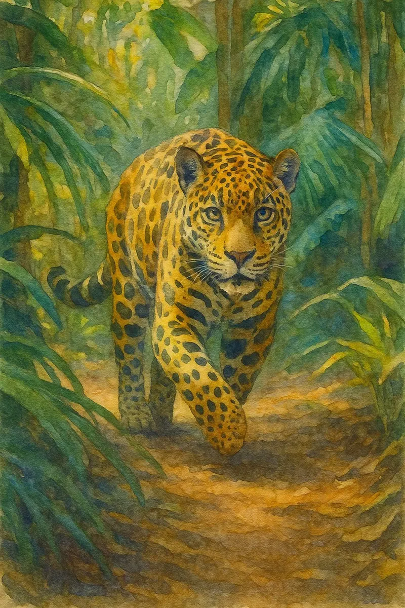giaguaro pittura disegno poster con telaio in plastica da lauraa
