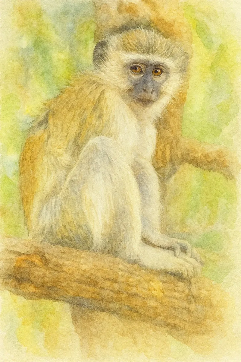 monkey painting drawing canvas with Floater frame by lauraa