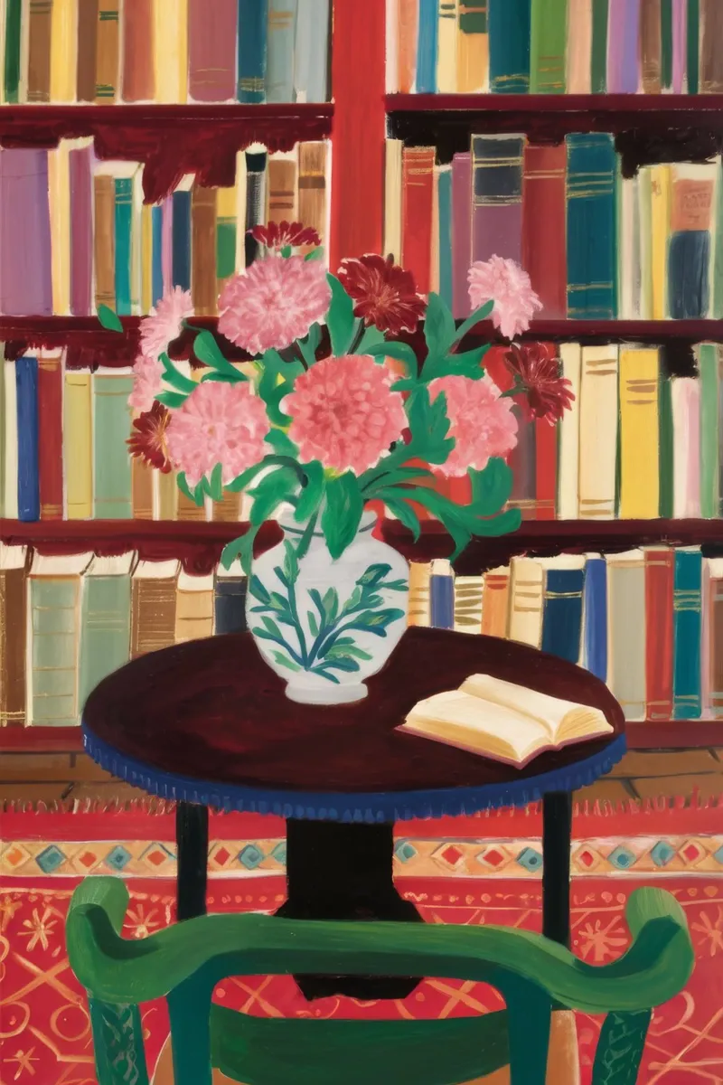 Bloementheebibliotheek canvas met Baklijst van Grande Serene