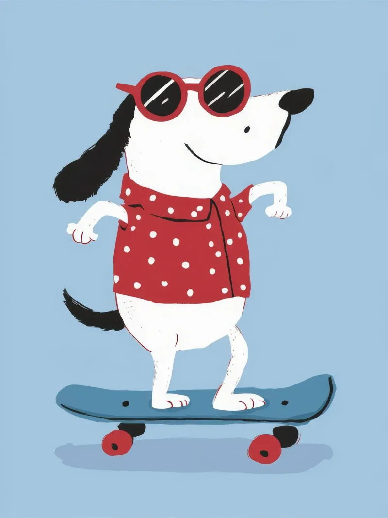 Skateboarding Dog Cool pellicola backlit da Lumie Layers
