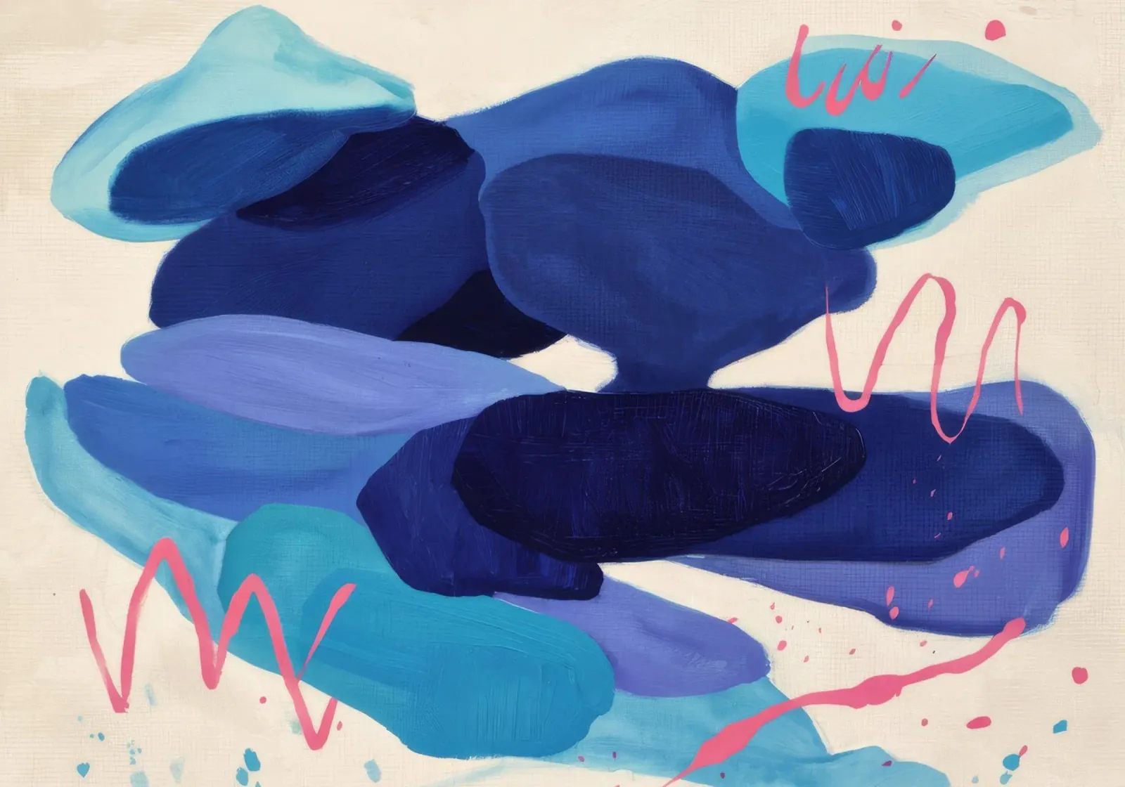 Deep Blue Scribble acrylic glass by Vivid Reverie