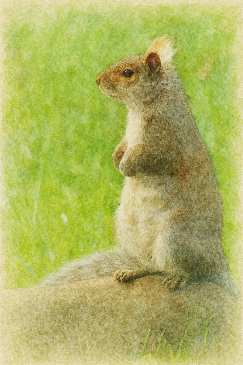 squirrel painting drawing acrylic glass by lauraa
