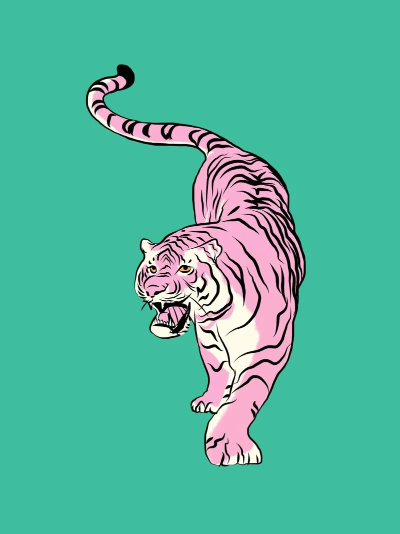 Ritratto di tigre 02 poster con telaio in plastica da Little Dean