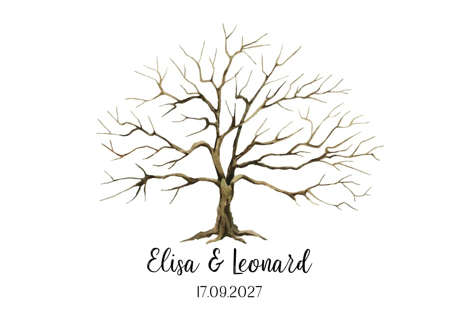 Empreinte digitale livre d'or mariage arbre - Arbre de vie livre d'or poster de Wunderbarwir