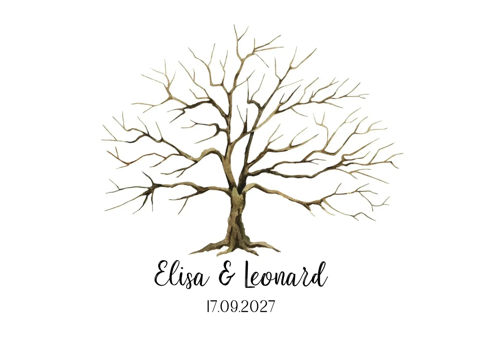 Fingerabdruck Gästebuch Hochzeit Baum - Lebensbaum Gästebuch Poster mit Kunststoffrahmen von Wunderbarwir