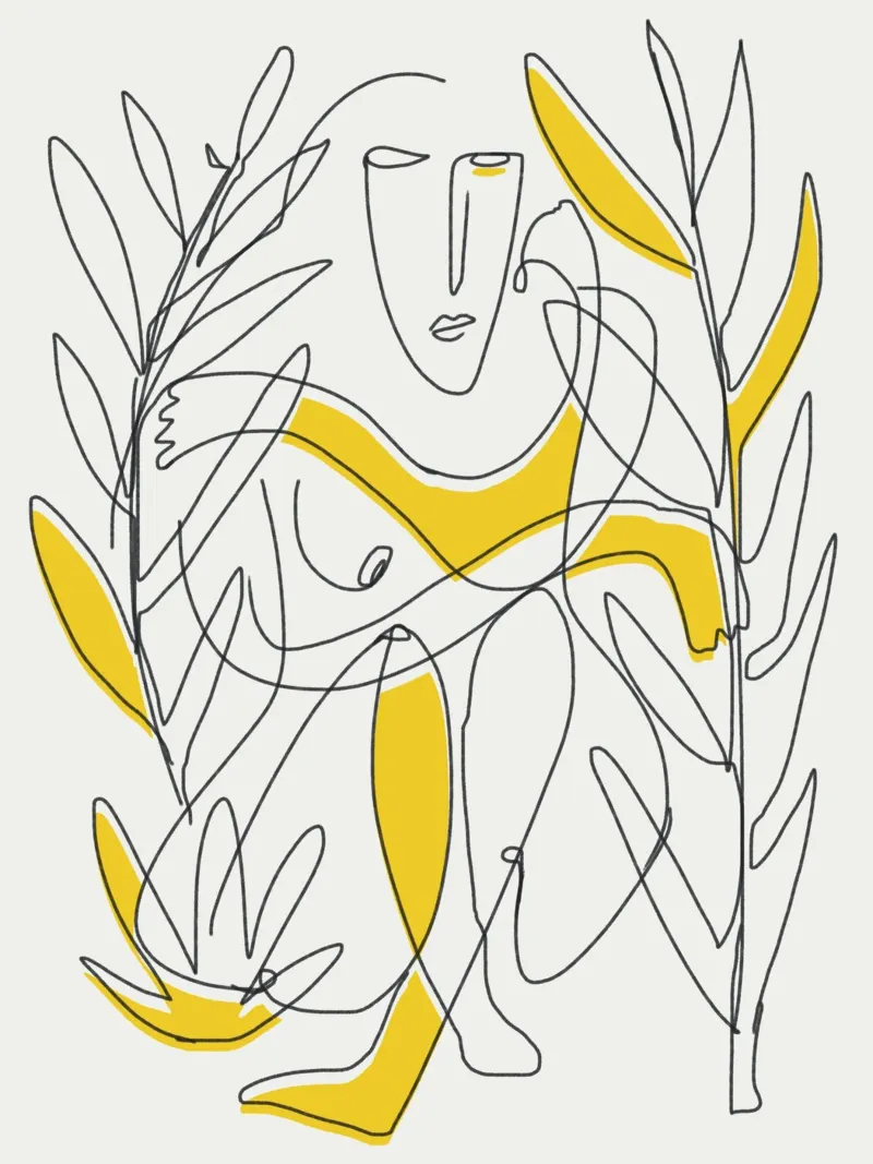 Fogliame botanico in line art plexiglass da Little Dean