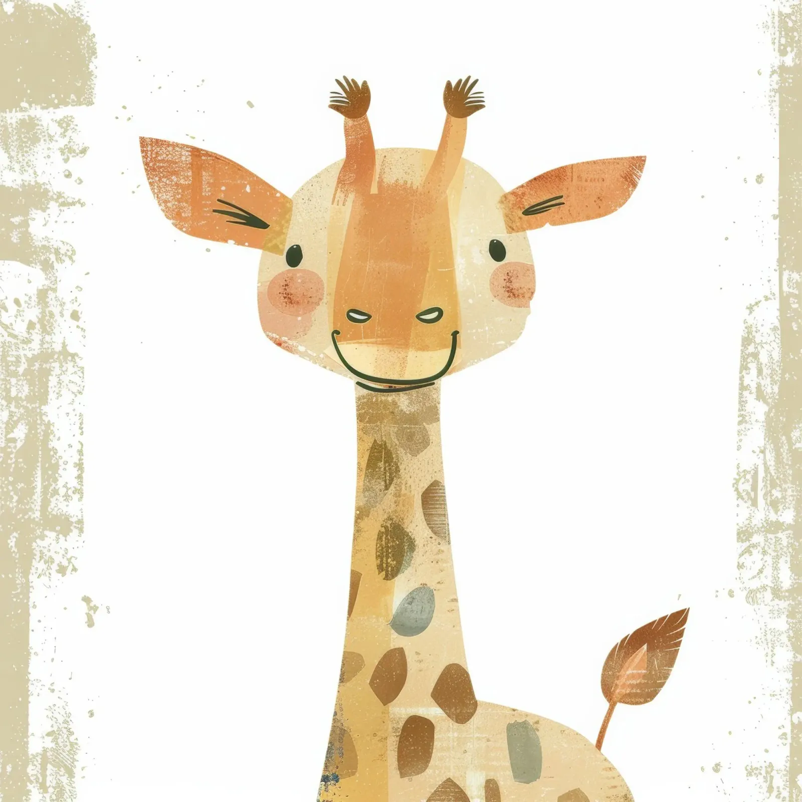 Whimsical Giraffe in Earthy Tones with Artistic Texture canvas by DesignDoodle